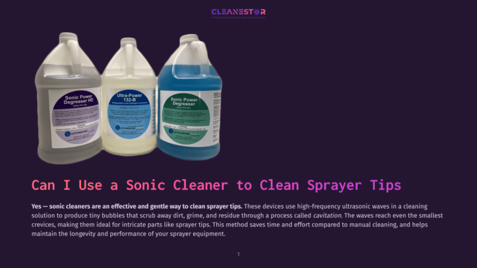 Three Large Jugs Of Cleaning Solutions, Including &Quot;Sonic Power Degreaser Hd&Quot; And &Quot;Ultra-Power 132-B,&Quot; Sit Side-By-Side On A Dark Background, With The &Quot;Ultrasonic&Quot; Logo Visible On Each.