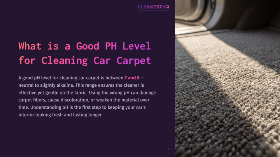 1 What Is A Good Ph Level For Cleaning Car Carpet Close-Up Of A Car Carpet With Sunlight Streaming In, Text Reads &Quot;What Is A Good Ph Level For Cleaning Car Carpet.