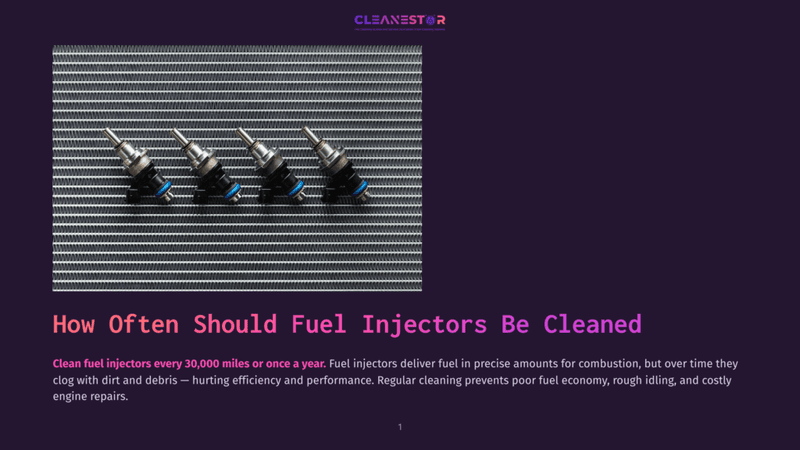 1 How Often Should Fuel Injectors Be Cleaned Four Clean Fuel Injectors, The Primary Subject, Are Arranged On A Textured Gray Background. The Image Is Part Of A Blog Post Titled &Quot;How Often Should Fuel Injectors Be Cleaned?