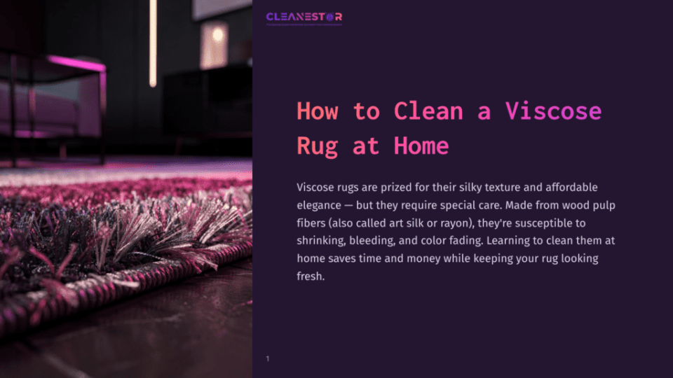 1 How To Clean A Viscose Rug At Home Close-Up Of A Plush, Multi-Colored Viscose Rug With Shades Of Pink, Purple, And Grey, Its Fibers Catching The Light In A Dimly Lit, Modern Room With Ambient Pink And Blue Lighting.