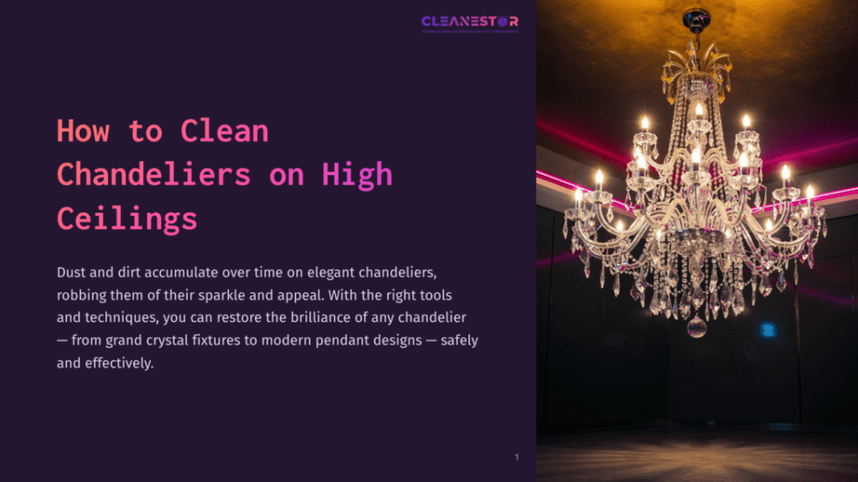 1 How To Clean Chandeliers On High Ceilings A Magnificent Crystal Chandelier Hangs Dramatically In A Modern Room With Dark Walls And Vibrant Pink Accent Lighting. The Chandelier Is The Focal Point, Showcasing Its Intricate Design And Sparkling Crystals.