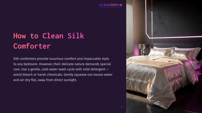 1 How To Clean Silk Comforter A Luxurious Silk Comforter In Soft Beige, Neatly Spread On A Bed With Modern Decor And Soft Lighting In A Stylish Bedroom.