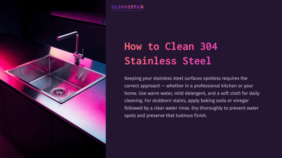 1 How To Clean 304 Stainless Steel Stainless Steel Sink With A Shiny Surface, Illuminated By Purple And Blue Lighting, Set Against A Dark Countertop.