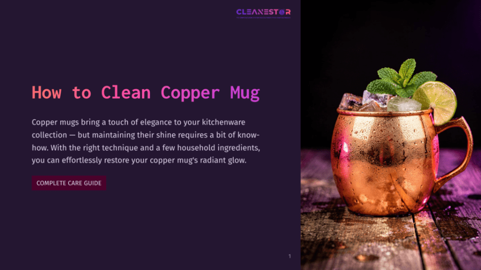 1 How To Clean Copper Mug A Polished Copper Mug Filled With Ice And A Sprig Of Mint Sits On A Wooden Surface, Surrounded By Vibrant Lighting.