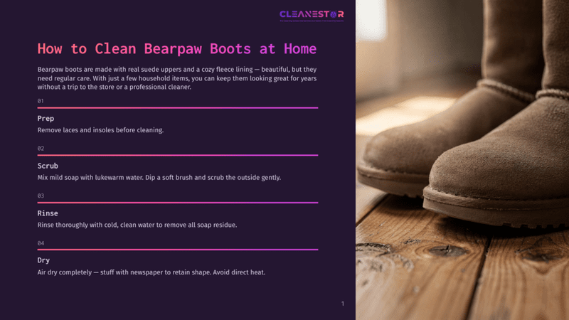 1 How To Clean Bearpaw Boots At Home 1 Close-Up Of Two Cozy Brown Suede Bearpaw Boots Resting On A Rustic Wooden Floor, Illustrating The &Quot;How To Clean Bearpaw Boots At Home&Quot; Guide.