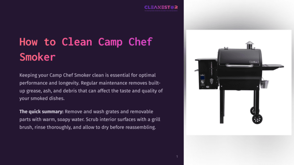 1 How To Clean Camp Chef Smoker A Black Camp Chef Smoker With A Stainless Steel Grill And A Black Handle Is Shown On A White Background, Ready For Barbecue Maintenance.