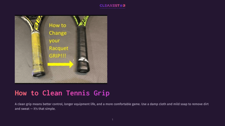 1 How To Clean Tennis Grip Two Tennis Rackets Side By Side With A Yellow Arrow Pointing To The Right, Text Overlay Reading &Quot;How To Change Your Racket Grip!!