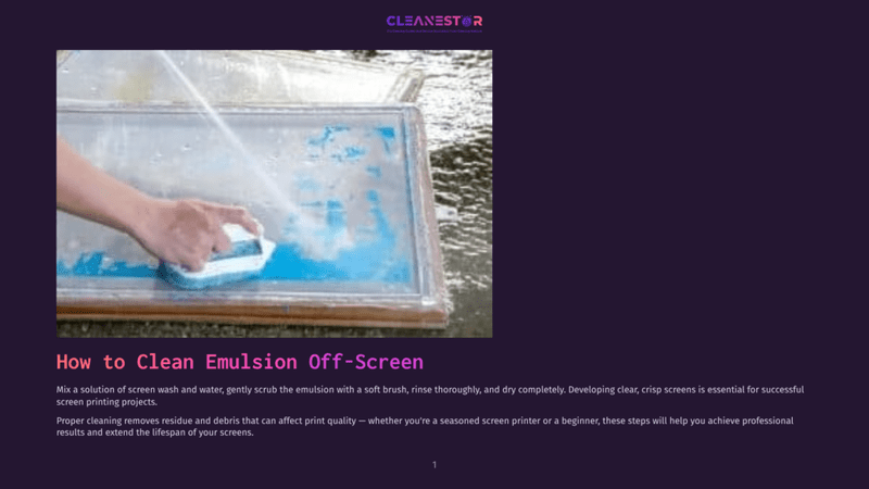 1 How To Clean Emulsion Off Screen Person Using A Soft Brush To Gently Scrub Blue Emulsion Off A Glass Screen, With Water And Screen Wash, Aiming For Clean, Crisp Screens.