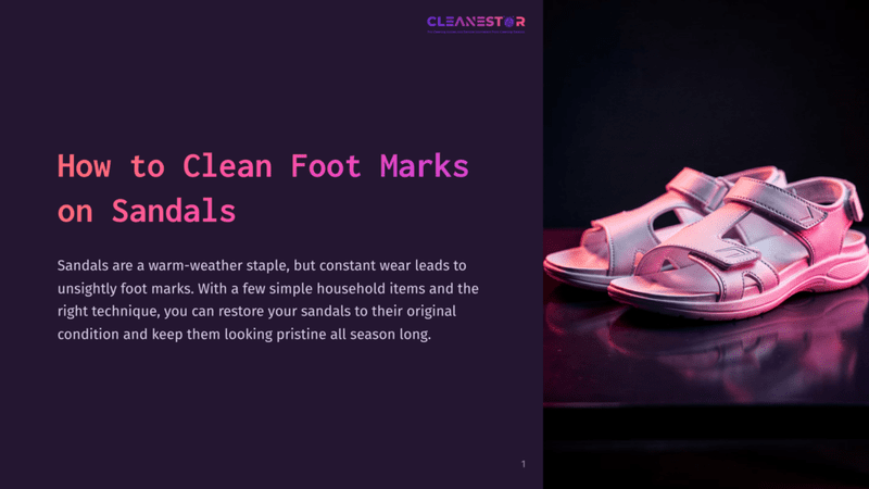 1 How To Clean Foot Marks On Sandals A Pair Of Clean, White And Pink Sandals Sit On A Dark, Reflective Surface, Bathed In Soft Pink And Purple Light.
