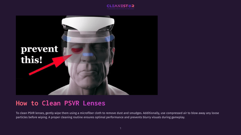 1 How To Clean Psvr Lenses Close-Up Of A Man'S Face Wearing A Playstation Vr Headset, With Red Circles Highlighting The Lenses And Nose Area. Text Overlay Reads &Quot;Prevent This!&Quot;.