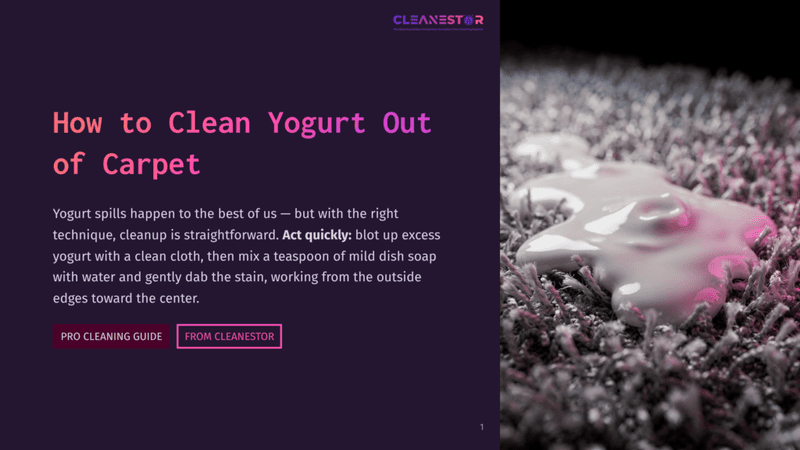 1 How To Clean Yogurt Out Of Carpet 1 Close-Up Of A White Yogurt Spill On A Dark, Textured Carpet. The Yogurt Is Thick And Glossy, With Bright Pink And Purple Lighting Reflecting Off Its Surface And The Carpet Fibers, Hinting At A Cleaning Guide.