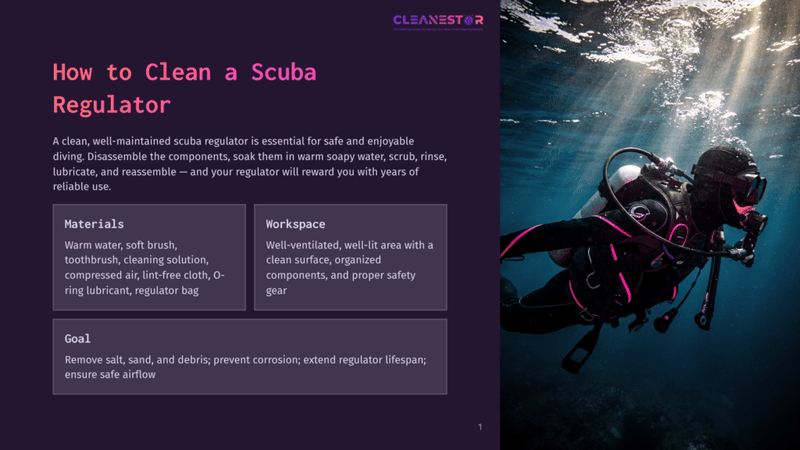 1 How To Clean A Scuba Regulator A Scuba Diver With A Black And Pink Wetsuit And Gear Floats Underwater, Illuminated By Vibrant Neon Lights. The Diver Is Positioned To The Right Of The Frame, With The Dark Blue Ocean And Faint Bubbles Visible In The Background.