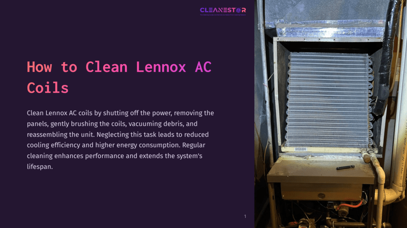 1 How To Clean Lennox Ac Coils A Close-Up Of Ac Coils, Showing Dirt And Debris On The Fins, With A Dark Background And A Tidy Exterior Casing.
