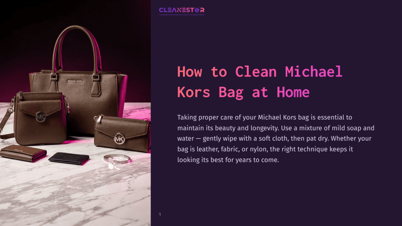 1 How To Clean Michael Kors Bag At Home A Brown Michael Kors Handbag And Matching Wallet On A Marble Surface, With Cleaning Supplies Visible, Highlighting Luxury And Care.