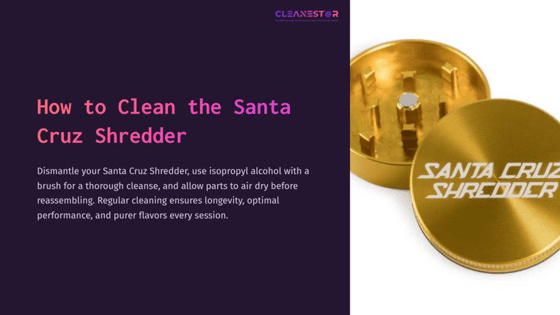 1 How To Clean The Santa Cruz Shredder Gold Santa Cruz Shredder With White Logo On A Dark Background, Alongside Cleaning Instructions Highlighting The Importance Of Regular Maintenance.