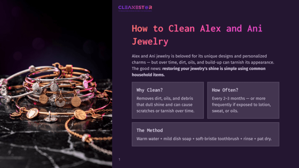 1 How To Clean Alex And Ani Jewelry Close-Up Of Alex And Ani Bangles And Charm Bracelets On A Dark, Marbled Surface. The Jewelry Features Intricate Designs And Charms With Engraved Words.