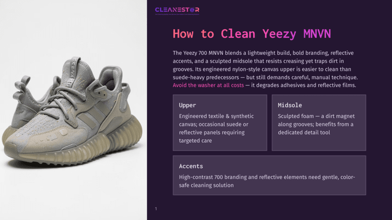 1 How To Clean Yeezy Mnvn A Pair Of Adidas Yeezy 700 Mnvn Sneakers In A Light Grey Colorway With Reflective Accents And A Chunky, Translucent Sole, Displayed On A Clean Background.