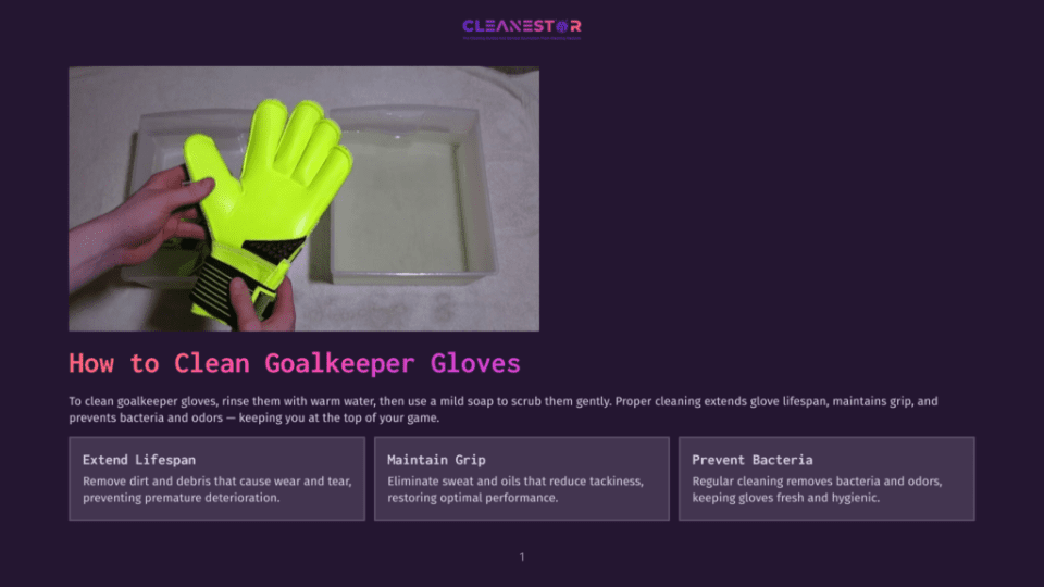 1 How To Clean Goalkeeper Gloves Hands Washing A Bright Yellow Goalkeeper Glove In A Shallow Tub Of Water, Part Of A &Quot;How To Clean Goalkeeper Gloves&Quot; Guide. The Image Highlights Cleaning For Glove Lifespan And Hygiene.