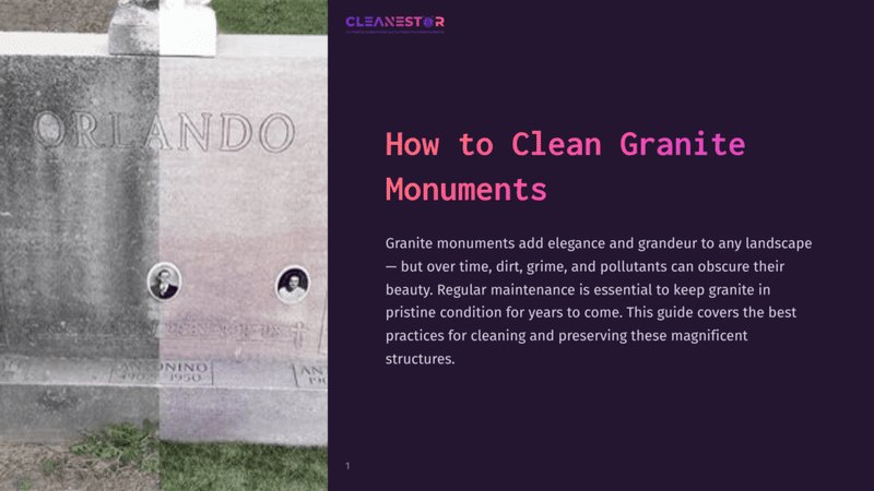 1 How To Clean Granite Monuments Granite Monument With &Quot;Orlando&Quot; Engraved, Featuring Two Circular Photos Above, Set On A Green Grassy Background.