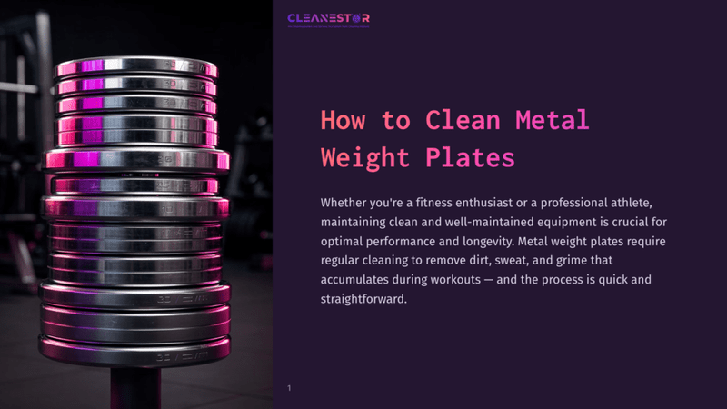 1 How To Clean Metal Weight Plates Shiny Metal Weight Plates Stacked In A Gym Setting, With A Purple And Pink Gradient Backdrop, Emphasizing Cleanliness And Fitness.