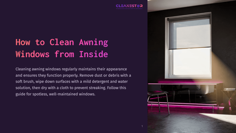 1 How To Clean Awning Windows From Inside How To Clean Awning Windows From Inside&Quot; Guide On A Modern Room With Dark Walls And Pink Lighting. The Text Directs To Clean Windows For Better Appearance And Function.