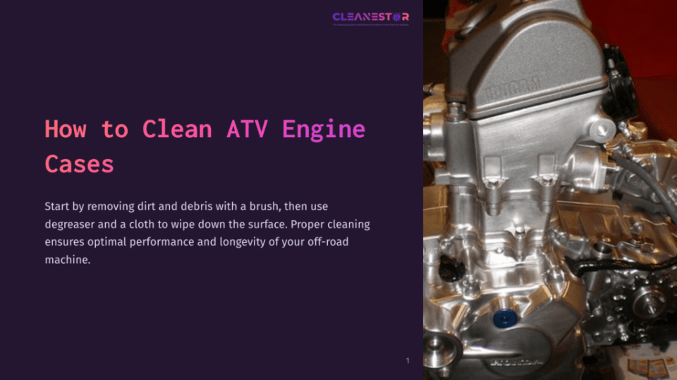 1 How To Clean Atv Engine Cases Close-Up Of A Shiny Silver Atv Engine Case With Detailed Mechanical Parts, Highlighting Clean Surfaces And Metallic Textures.