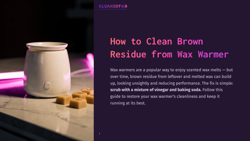 1 How To Clean Brown Residue From Wax Warmer A White Wax Warmer On A Countertop With A Lavender Glow, Beside Pink Neon Lights And A Soft Surface, Ready For Cleaning.