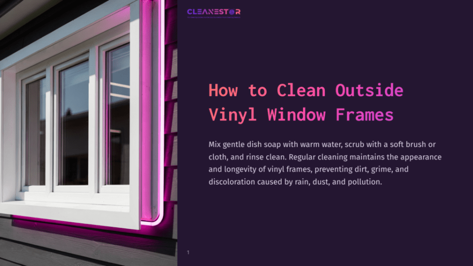 1 How To Clean Outside Vinyl Window Frames A Clean White Vinyl Window Framed In A Dark Wall, With Pink Neon Lighting Accents, Illustrating Tips For Maintaining Window Frames.