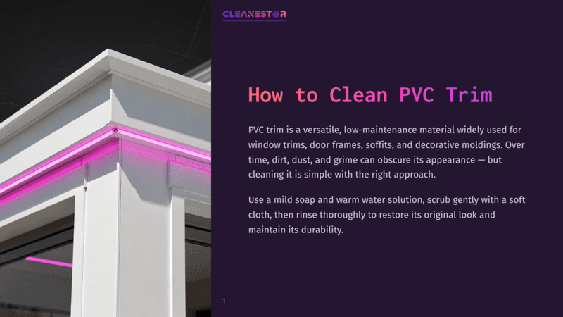 1 How To Clean Pvc Trim Close-Up Of White Pvc Trim With Pink Led Lights, Illustrating How To Clean Pvc Trim For Doors And Windows.
