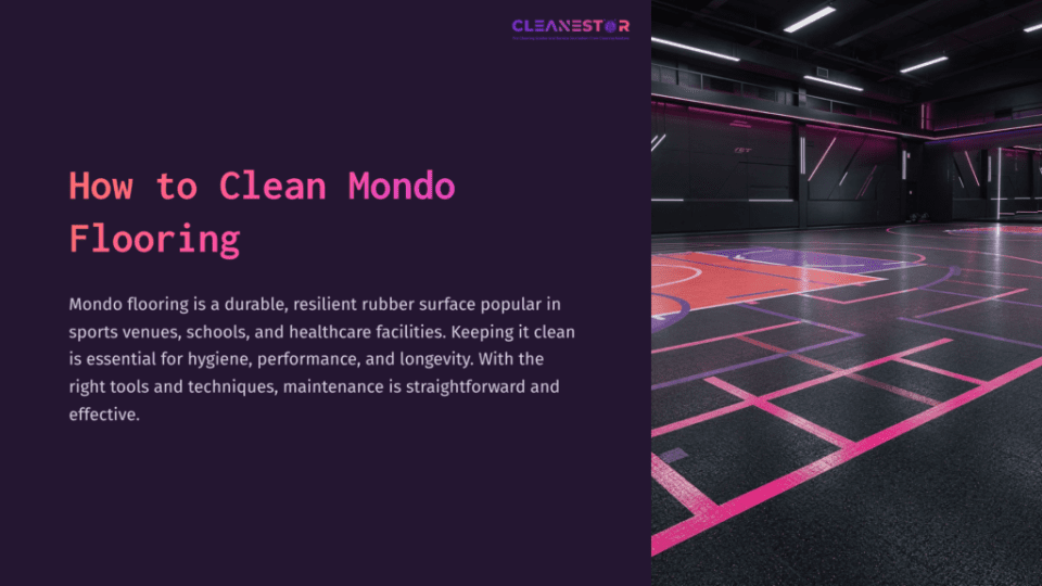 1 How To Clean Mondo Flooring Modern Gym Setting Featuring Vibrant Pink And Purple Lines On Black Mondo Flooring, Emphasizing A Clean, Well-Maintained Surface.