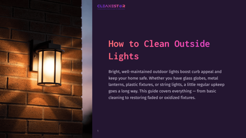 1 How To Clean Outside Lights A Modern Outdoor Wall Light With A Black Frame And Frosted Glass Panels Illuminates A Textured Brick Wall At Dusk. The Light Casts A Warm Glow On The Exterior Of A Home.