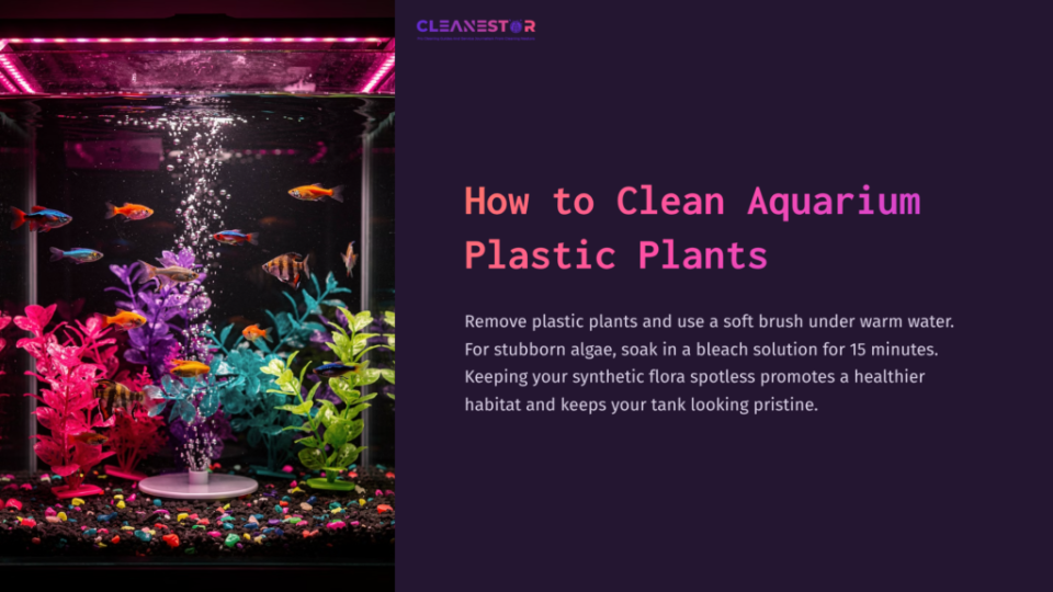 1 How To Clean Aquarium Plastic Plants Colorful Plastic Plants In An Aquarium With Vibrant Fish, Illuminated By Pink And Purple Lights, Set Against A Dark Background.